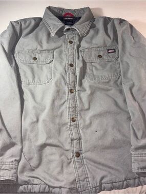 Dickies Gray Flannel-Lined Work Shirt with Red Tag